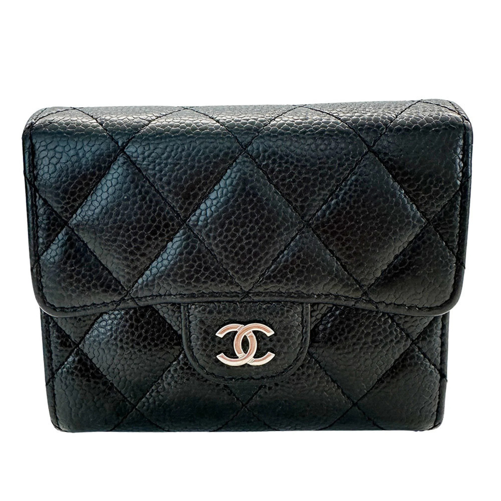 CHANEL Black Caviar Leather Wallet